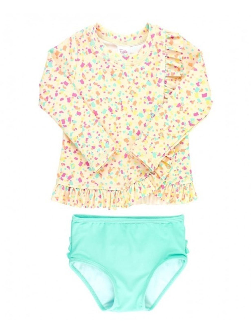 Ruffle Butts Confetti Rash Guard Two Piece Girls Size 8